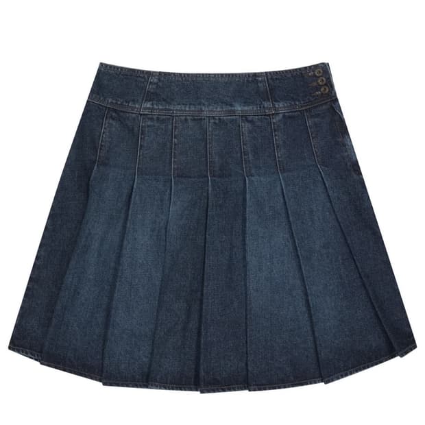 코이세이오 딥 데님 플리츠 스커트 네이비 새상품