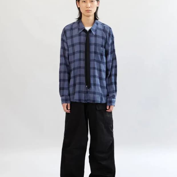 [3]해칭룸 클래식 셔츠 다이드 체크 블루