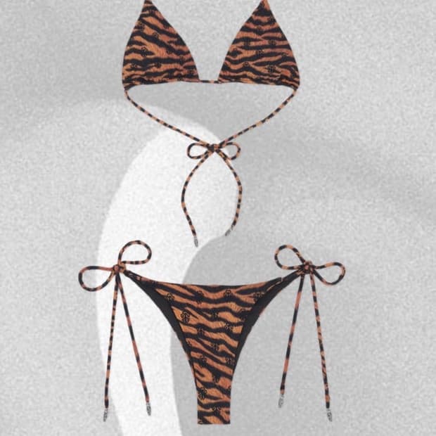 크롬하츠 비키니 탑 호피