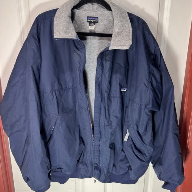 파타고니아 쉘드 신칠라 봄버 자켓 네이비/그레이 USA 빈티지 (L) 