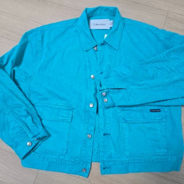 캘빈클라인 민트색 청록색 청자켓 L