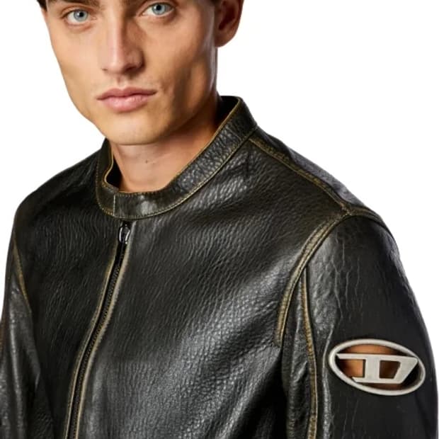 [48] 디젤 L-코브 레더 바이커 자켓