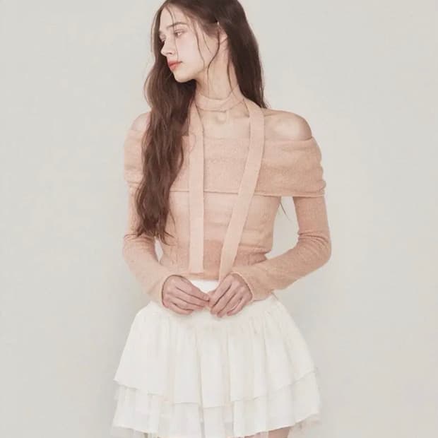 낫유어로즈 오프숄더 니트 새상품