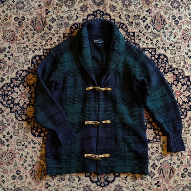 폴로 랄프로렌 블랙와치 숄카라 가디건 남성105