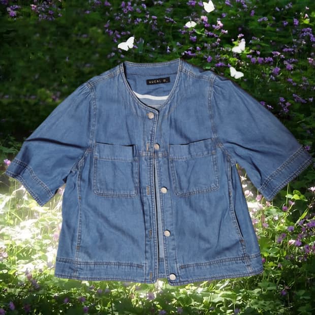 하구미 모리 7부 데님 자켓