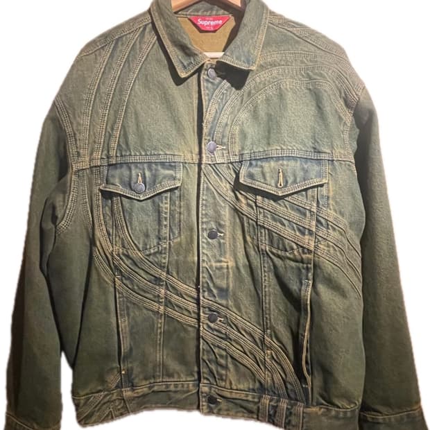 슈프림 S 로고 데님 자켓 더티 그린