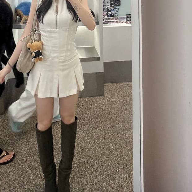 피에르하디 브라운 스웨이드 롱 부츠