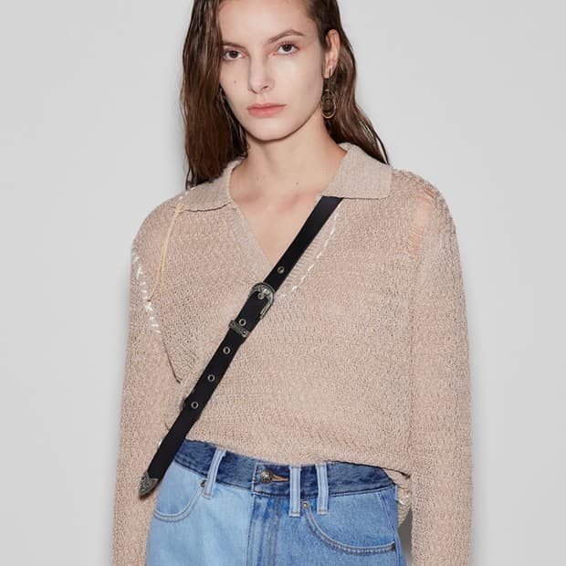 앤더슨벨 에리카 데미지 린넨 니트