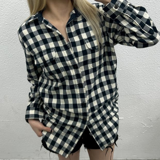 폴로 랄프로렌 버튼 포켓 고방체크 셔츠 M