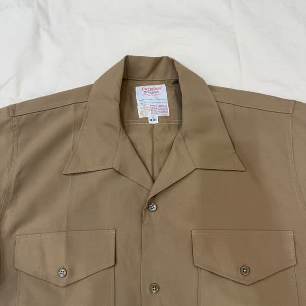 70s U.S.M.C. Military  카키 반팔 셔츠