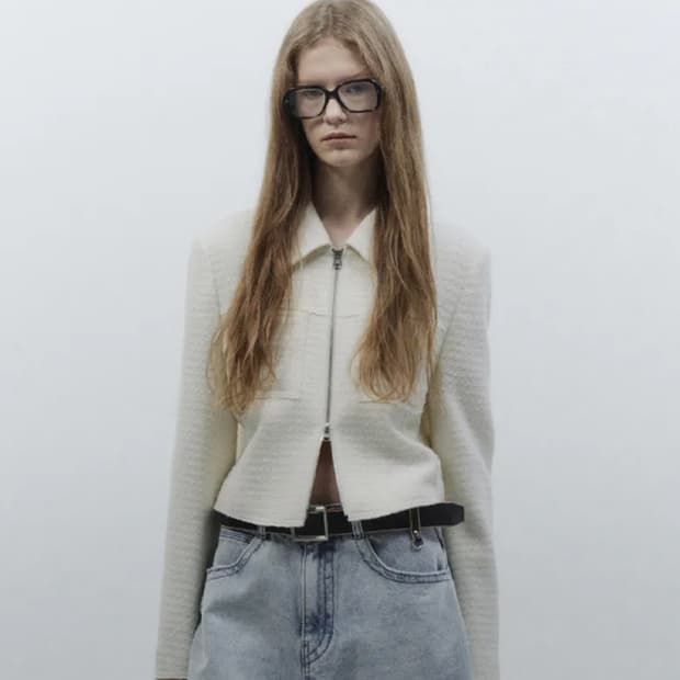 인사일런스 우먼 트위드 집업 자켓