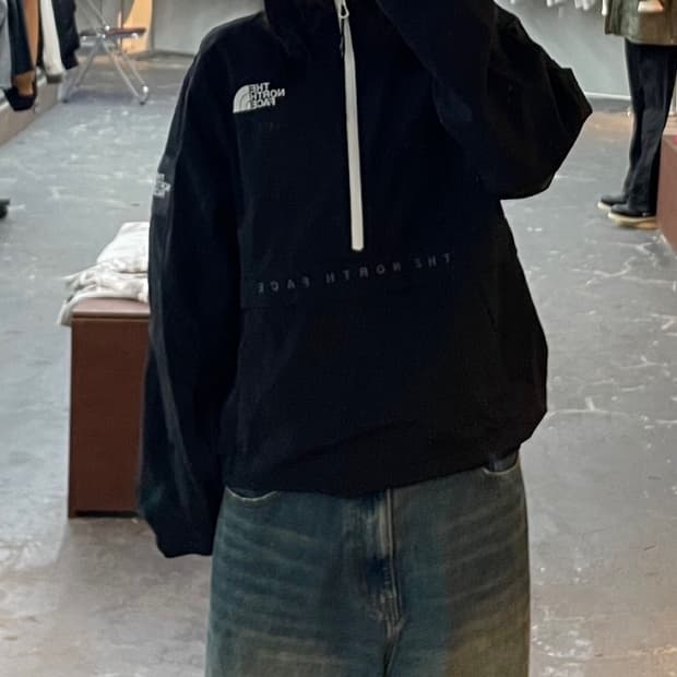 노스페이스 화이트라벨 올레마 아노락 블랙 바람막이 H1454