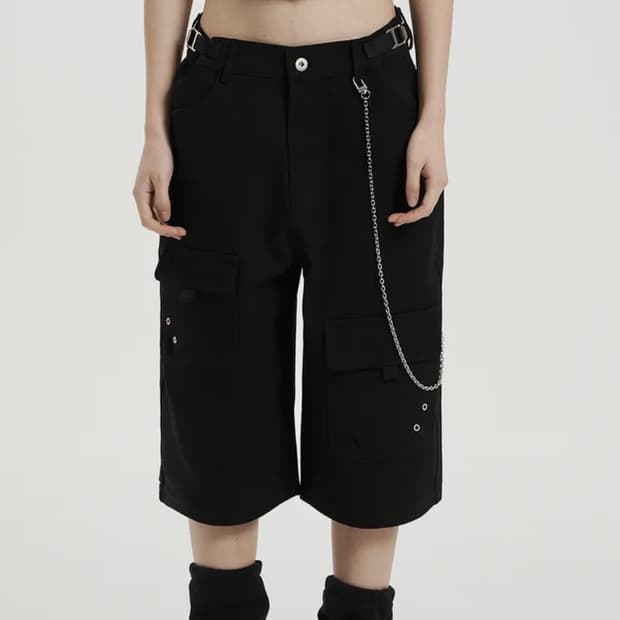 셋업이엑스이 버뮤다팬츠 BERMUDA CARGO PANTS BLACK