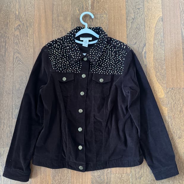 코듀로이 비즈 트러커 자켓