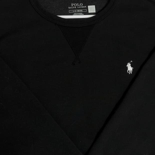 [정품] 폴로 블랙 화이트포니 맨투맨L