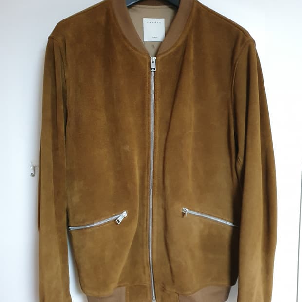 산드로옴므 스웨이드 봄버 자켓 XL 카멜