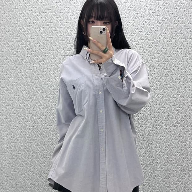 폴로 랄프로렌 빅셔츠 빈티지 오버핏 셔츠 M C10063