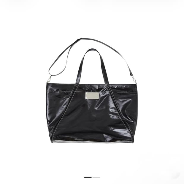 마뗑킴 빅 코팅 토트백 블랙