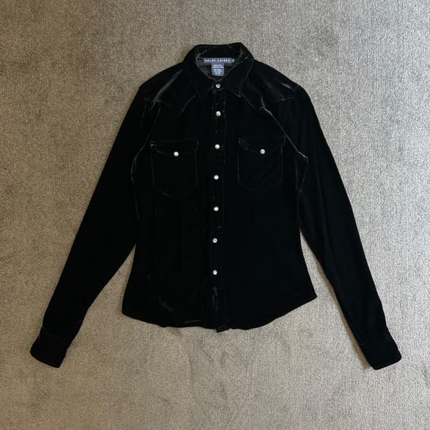 랄프 로렌 벨벳 실크 블렌드 셔츠