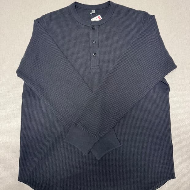 유니클로 와플 헨리넥 m