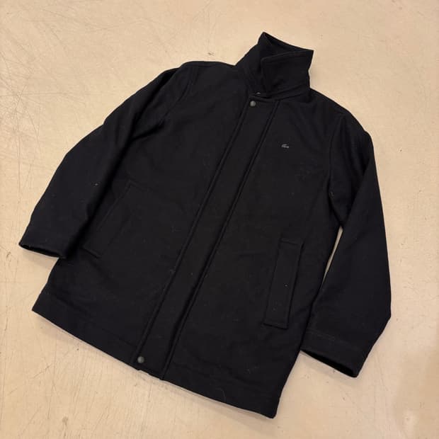 라코스테 블랙 모직 코트