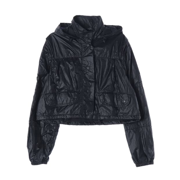 아워레가시 크롭 엑스헤일 푸파 테크 친츠 립스 탑 후드 나일론 크롭 재킷