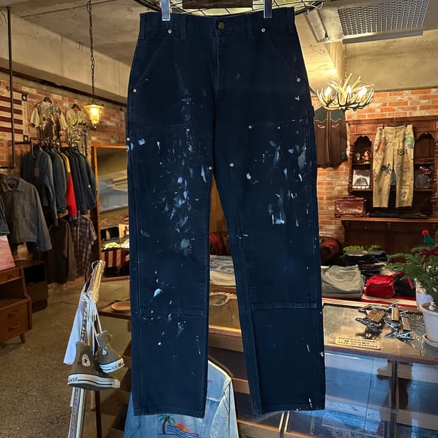 칼하트 B01 BLK 더블니 캔버스 워크 팬츠