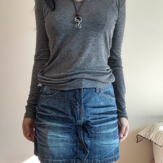 그런지 데님 미니 스커트