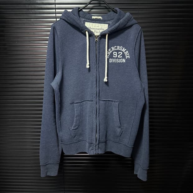 아베크롬비 후드 후디 집업 기모 네이비 남색 프레피 래터링 95 양홍원