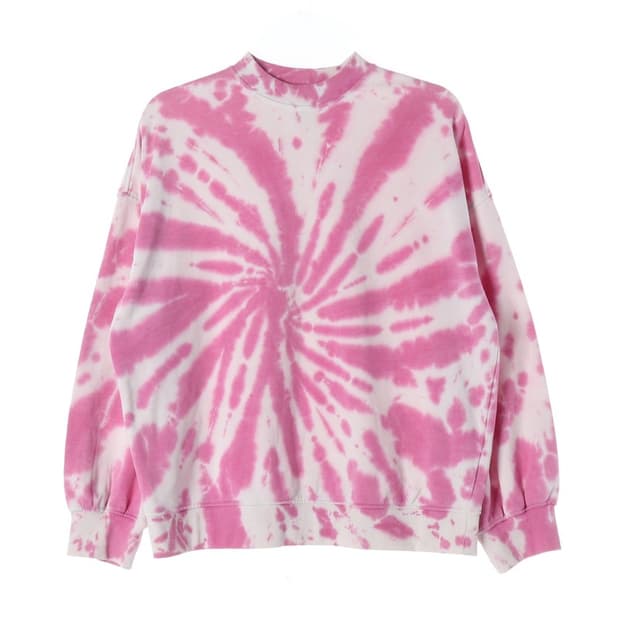 에이치엔엠 핑크 스파이럴 타이다이 오버핏 맨투맨 XS