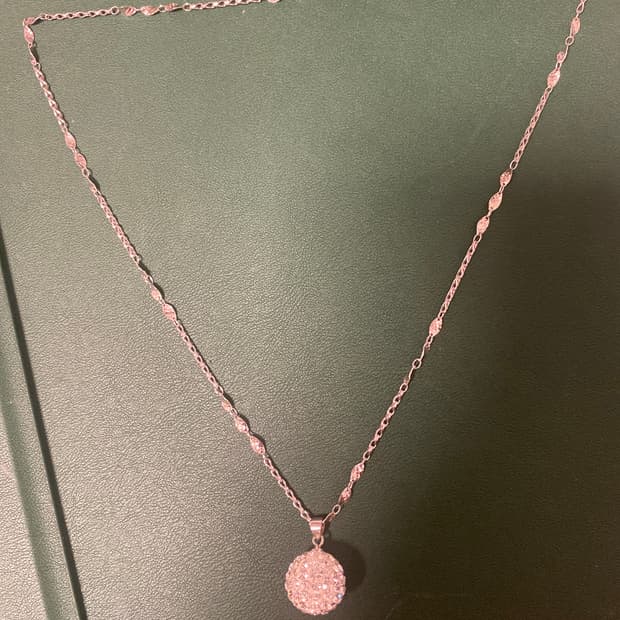 925실버 큐빅 볼 목걸이