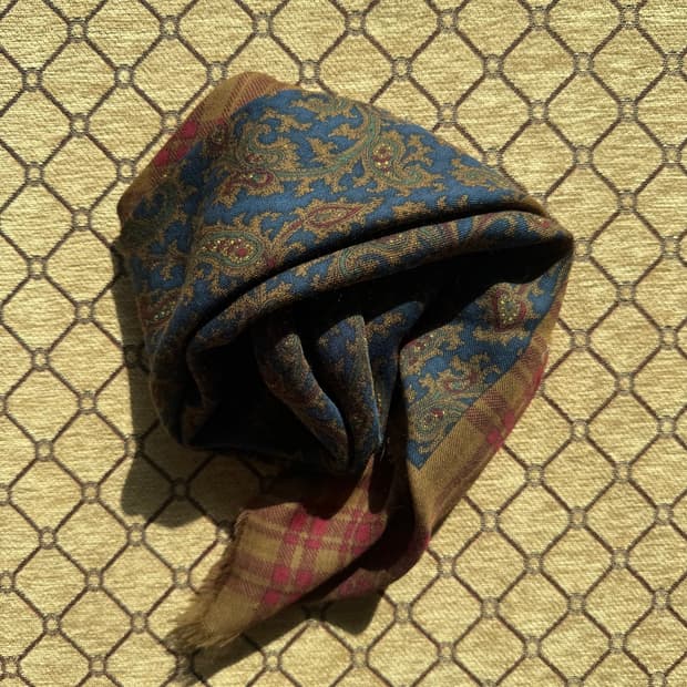 빈티지 버건디 스카프