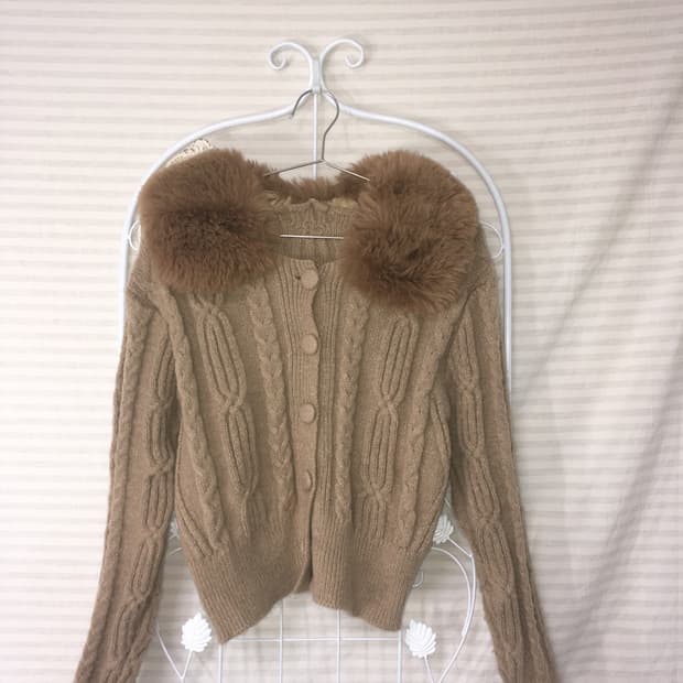 일본빈티지 라떼 퍼카라 가디건