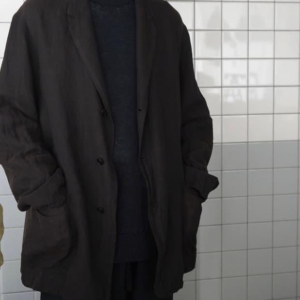 [2] 코모리 26ss 실크 코튼 자켓 브라운