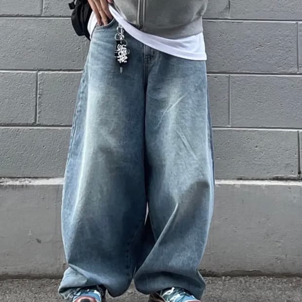연청 벌룬 데님팬츠