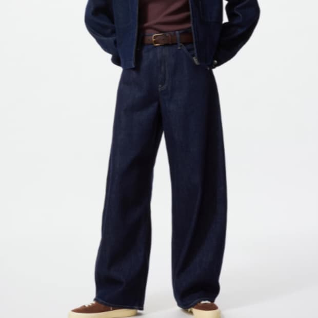 유니클로 베기커브진 25 데님 생지