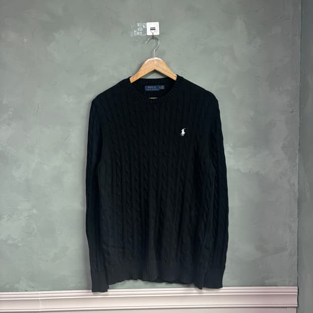 폴로 랄프로렌 꽈배기 니트 블랙