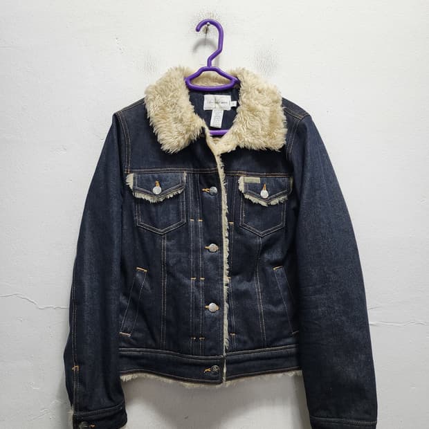 캘빈클라인 트리밍 생지 데님 쉐르파자켓