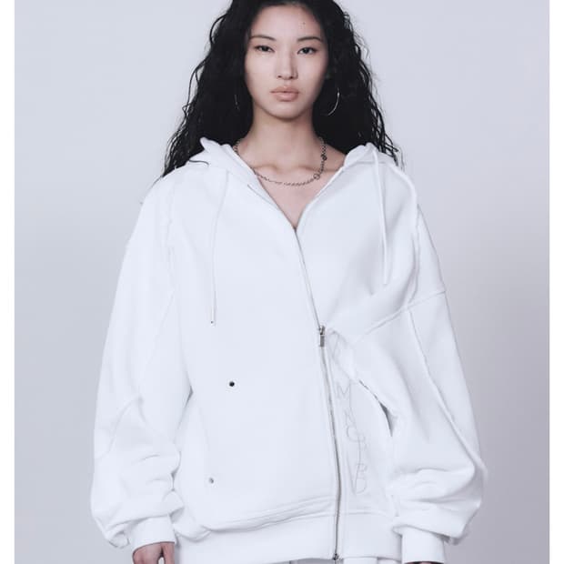 트리밍버드 zipper finishing 후드집업 화이트