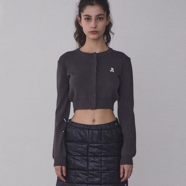 레스트앤레크레이션 크롭니트 가디건 차콜