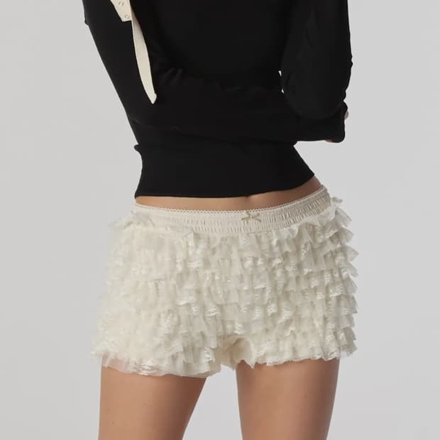 글로니 폴리 레이스 블루머 쇼츠 아이보리 S