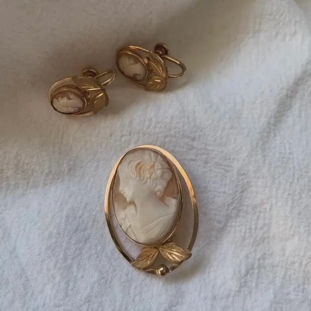 앤틱 리얼 카메오 세트 