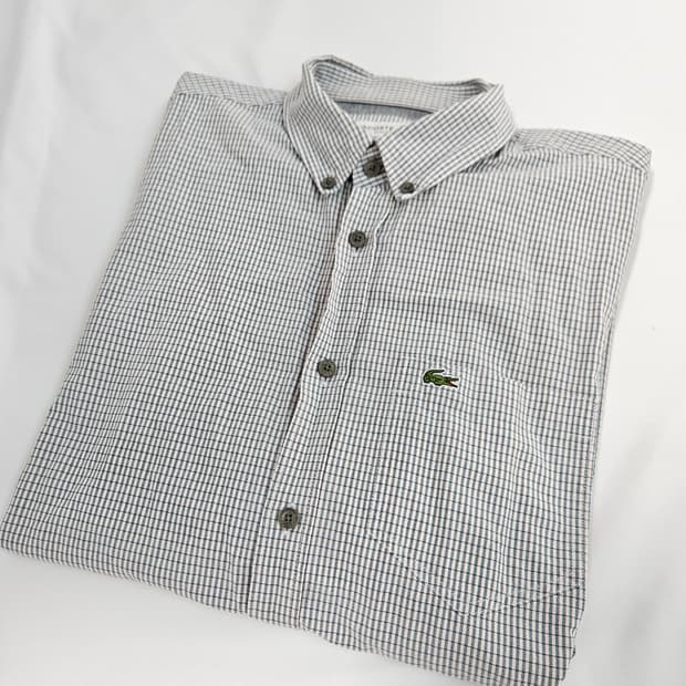라코스테 스트레치 체크 셔츠 US L 105