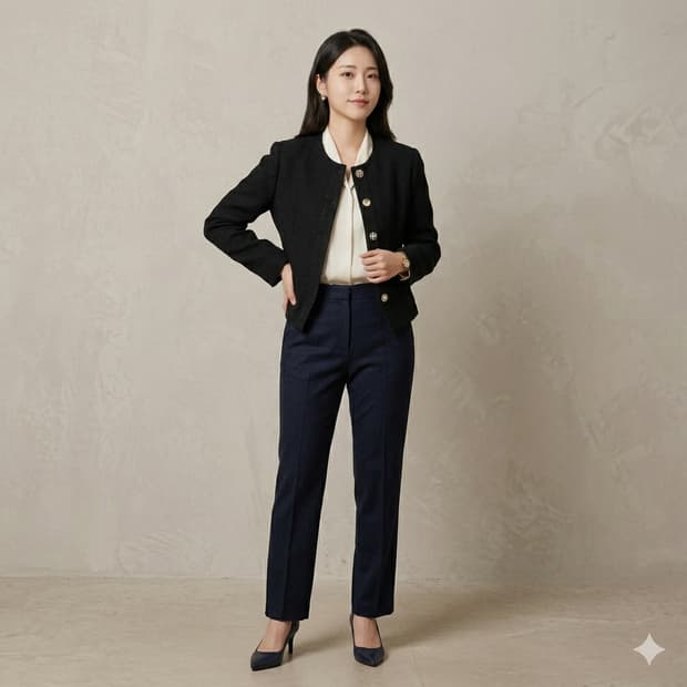 엘메르시(elMeRci) 골드 보석 버튼 트위드 자켓