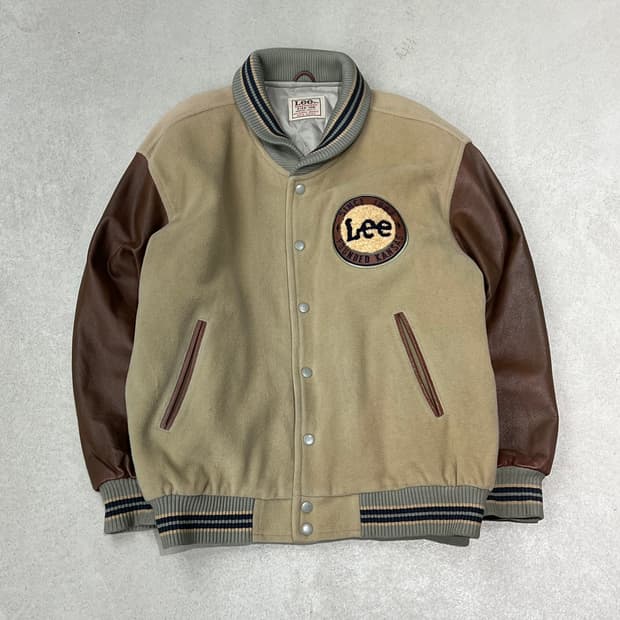 리 레더소매 바시티자켓 s09930