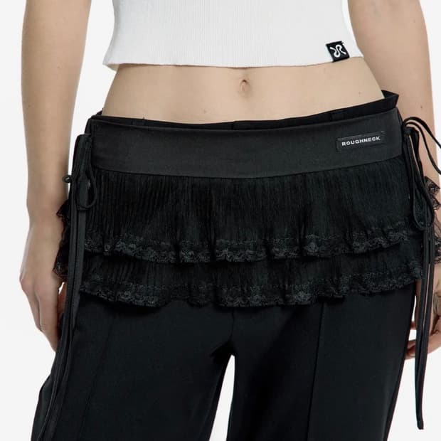 러프넥 레이어드 스커트