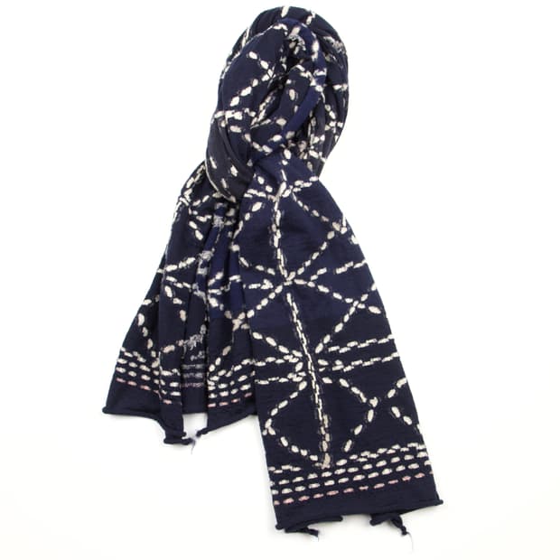 Kapital 축용 울 사시코 머플러 네이비