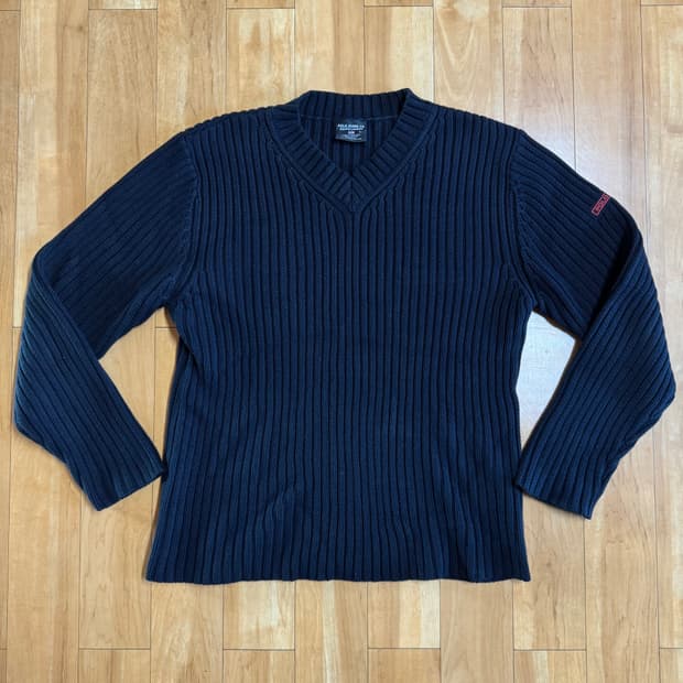 폴로 진스 남성 브이넥 니트 블랙 XL