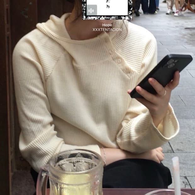 waffle snap hoodie