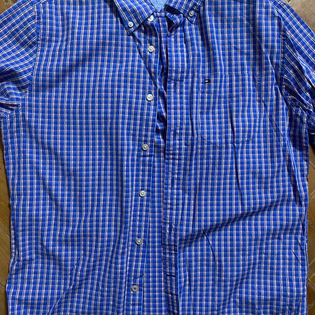 타미힐피거  간절기 체크 남방 L (105)